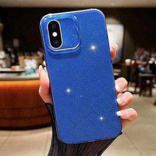 For iPhone XS Max Jelly Glitter Solid Color TPU Phone Case(Dark Blue)