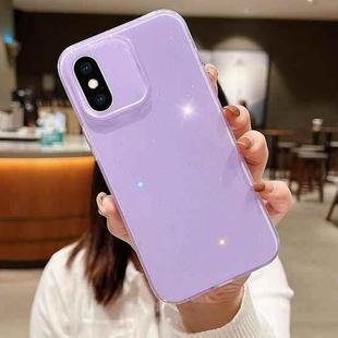 For iPhone XS Max Jelly Glitter Solid Color TPU Phone Case(Purple)