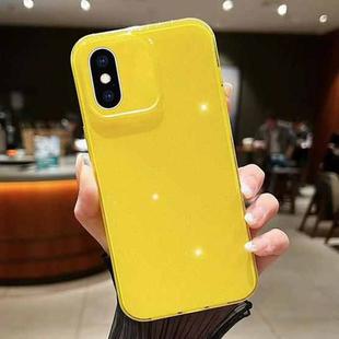 For iPhone XS Max Jelly Glitter Solid Color TPU Phone Case(Yellow)