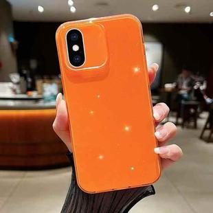 For iPhone XS Max Jelly Glitter Solid Color TPU Phone Case(Orange)