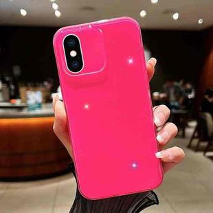 For iPhone XS Max Jelly Glitter Solid Color TPU Phone Case(Rose Red)