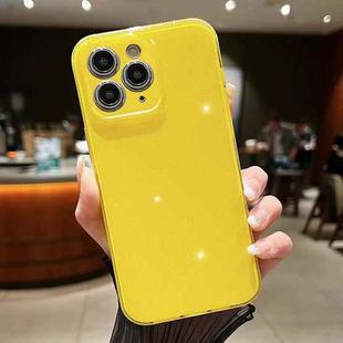 For iPhone 11 Pro Jelly Glitter Solid Color TPU Phone Case(Yellow)