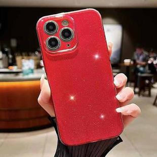 For  iPhone 11 Pro Max Jelly Glitter Solid Color TPU Phone Case(Red)