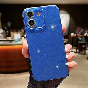 For iPhone 12 Jelly Glitter Solid Color TPU Phone Case(Dark Blue)