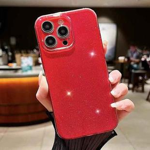 For iPhone 12 Pro Jelly Glitter Solid Color TPU Phone Case(Red)