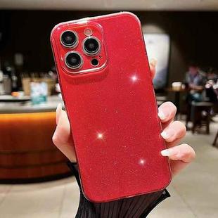 For iPhone 12 Pro Max Jelly Glitter Solid Color TPU Phone Case(Red)