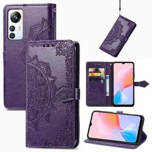 For Blackview A85 Mandala Flower Embossed Leather Phone Case(Purple)