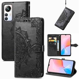 For Blackview A85 Mandala Flower Embossed Leather Phone Case(Black)