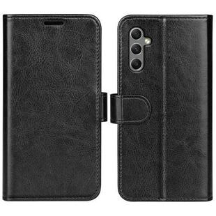 For Samsung Galaxy A24 4G / 5G R64 Texture Horizontal Flip Leather Phone Case(Black)