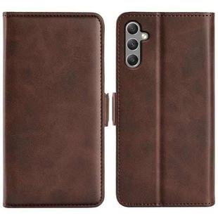 For Samsung Galaxy A24 4G / 5G Dual-side Magnetic Buckle Leather Phone Case(Brown)