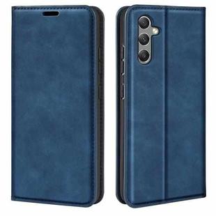 For Samsung Galaxy A24 4G / 5G Retro-skin Magnetic Suction Leather Phone Case(Dark Blue)