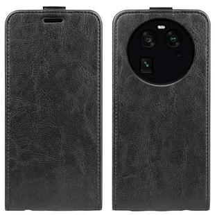 For OPPO Find X6 R64 Texture Vertical Flip Leather Phone Case(Black)