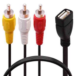 JUNSUNMAY USB Female to 3 x RCA Male Audio Video Splitter Cable, Length:0.2m