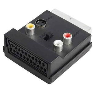 JUNSUNMAY 21 Pin Scart Male to Female S-Video 3 RCA Adapter Switchable in Out Audio Converter