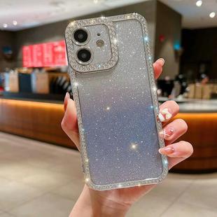 For iPhone 11 Diamond Gradient Glitter Plated TPU Phone Case(Purple)