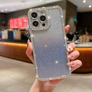 For iPhone 11 Pro Diamond Gradient Glitter Plated TPU Phone Case(Purple)