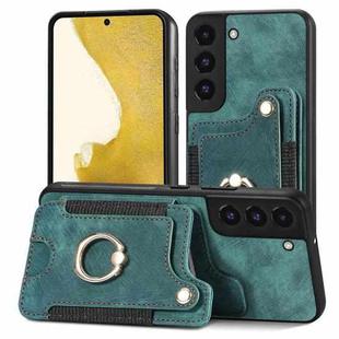 For Samsung Galaxy S22+ 5G Retro Skin-feel Ring Multi-card Wallet Phone Case(Green)
