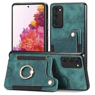 For Samsung Galaxy S20 FE Retro Skin-feel Ring Multi-card Wallet Phone Case(Green)