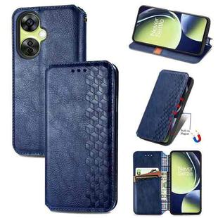 For OnePlus Nord CE 3 Lite Cubic Grid Pressed Magnetic Leather Phone Case(Blue)