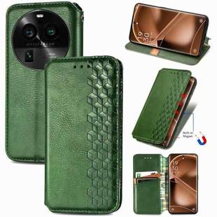 For OPPO Find X6 Pro Cubic Grid Pressed Magnetic Leather Phone Case(Green)