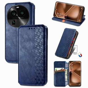 For OPPO Find X6 Pro Cubic Grid Pressed Magnetic Leather Phone Case(Blue)