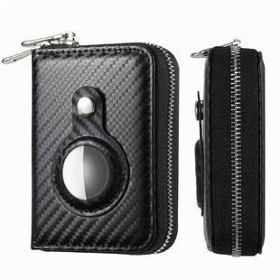 For AirTag Zipper Wallet Protective Cover Case(Matte Black)