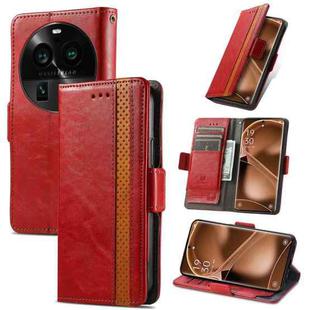 For OPPO Find X6 Pro CaseNeo Splicing Dual Magnetic Buckle Leather Phone Case(Red)