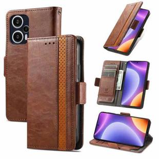For Redmi Note 12 Turbo CaseNeo Splicing Dual Magnetic Buckle Leather Phone Case(Brown)