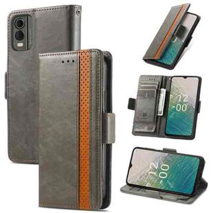 For Nokia C32 CaseNeo Splicing Dual Magnetic Buckle Leather Phone Case(Gray)