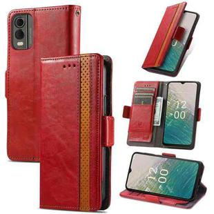 For Nokia C32 CaseNeo Splicing Dual Magnetic Buckle Leather Phone Case(Red)
