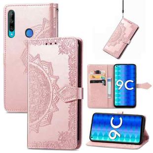 For Honor 9C Mandala Flower Embossed Leather Phone Case(Rose Gold)