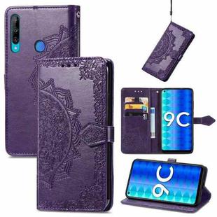 For Honor 9C Mandala Flower Embossed Leather Phone Case(Purple)