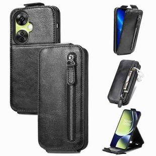 For OnePlus Nord CE 3 Lite Zipper Wallet Vertical Flip Leather Phone Case(Black)