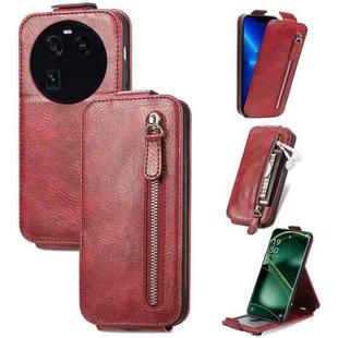 For OPPO FInd X6 Zipper Wallet Vertical Flip Leather Phone Case(Red)