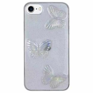 For iPhone SE 2022/ 2020 / 7/8 Clear Crystal Butterflies TPU Phone Case(Transparent)