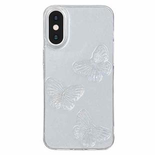 For iPhone XS Max Clear Crystal Butterflies TPU Phone Case(Transparent)