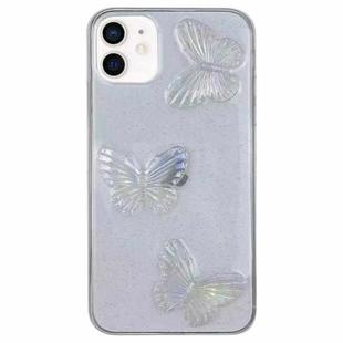 For iPhone 11 Clear Crystal Butterflies TPU Phone Case(Transparent)