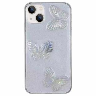 For iPhone 14 Clear Crystal Butterflies TPU Phone Case(Transparent)