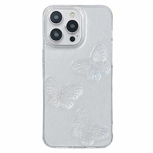 For iPhone 14 Pro Clear Crystal Butterflies TPU Phone Case(Transparent)