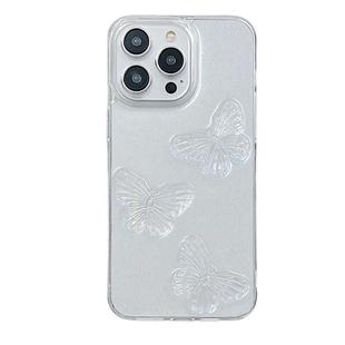 For iPhone 16 Pro Clear Crystal Butterflies TPU Phone Case(Transparent)