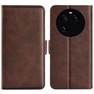 For OPPO Find X6 Dual-side Magnetic Buckle Leather Phone Case(Brown)