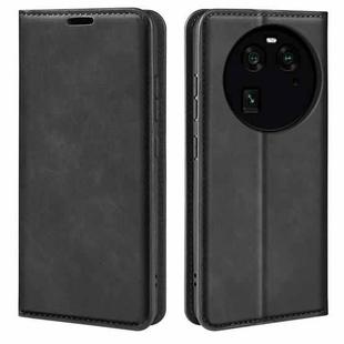For OPPO Find X6 Retro-skin Magnetic Suction Leather Phone Case(Black)