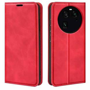 For OPPO Find X6 Retro-skin Magnetic Suction Leather Phone Case(Red)