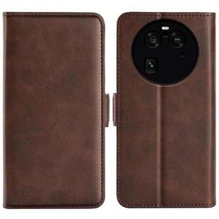 For OPPO Find X6 Pro Dual-side Magnetic Buckle Leather Phone Case(Brown)