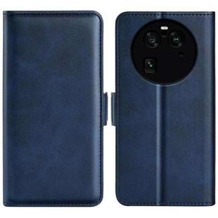 For OPPO Find X6 Pro Dual-side Magnetic Buckle Leather Phone Case(Dark Blue)