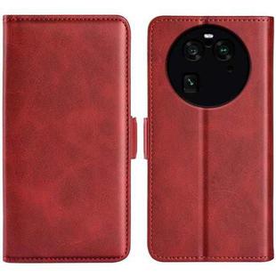 For OPPO Find X6 Pro Dual-side Magnetic Buckle Leather Phone Case(Red)