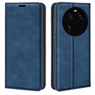 For OPPO Find X6 Pro Retro-skin Magnetic Suction Leather Phone Case(Dark Blue)