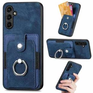 For Samsung Galaxy A14 5G Retro Skin-feel Ring Card Wallet Phone Case(Blue)