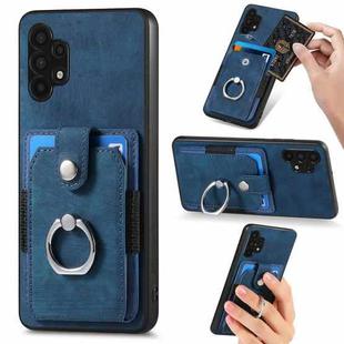 For Samsung Galaxy A32 5G Retro Skin-feel Ring Card Wallet Phone Case(Blue)