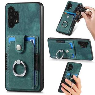 For Samsung Galaxy A32 5G Retro Skin-feel Ring Card Wallet Phone Case(Green)